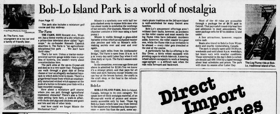 Edgewater Park - AUG 1978 ARTICLE ON MICH AMUSEMENT PARKS